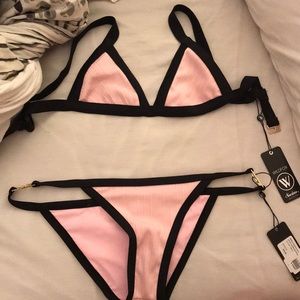Wildfox Pink Bikini XS Top and Medium Bottom